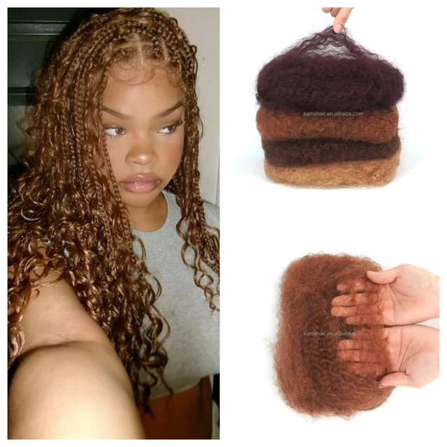 KAMA Hot Selling Unprocessed Brazilian Remy 100% Human Hair Pre-Stretched Micro Twist Braiding Bulk Hair in Bulk