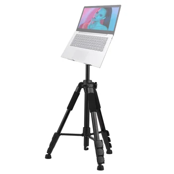 GlobalCrown Projectorstandaard statief in hoogte verstelbaar (66-160 cm), projectorstatief, draagbare laptopvloerstandaard met muislade en telefoonhouder, rolstatieven voor kantoor, thuis, podium