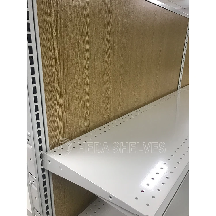 Customizable Hot Selling Wooden Lozier Gondola Gold Stainless Steel Shelves Supermarket