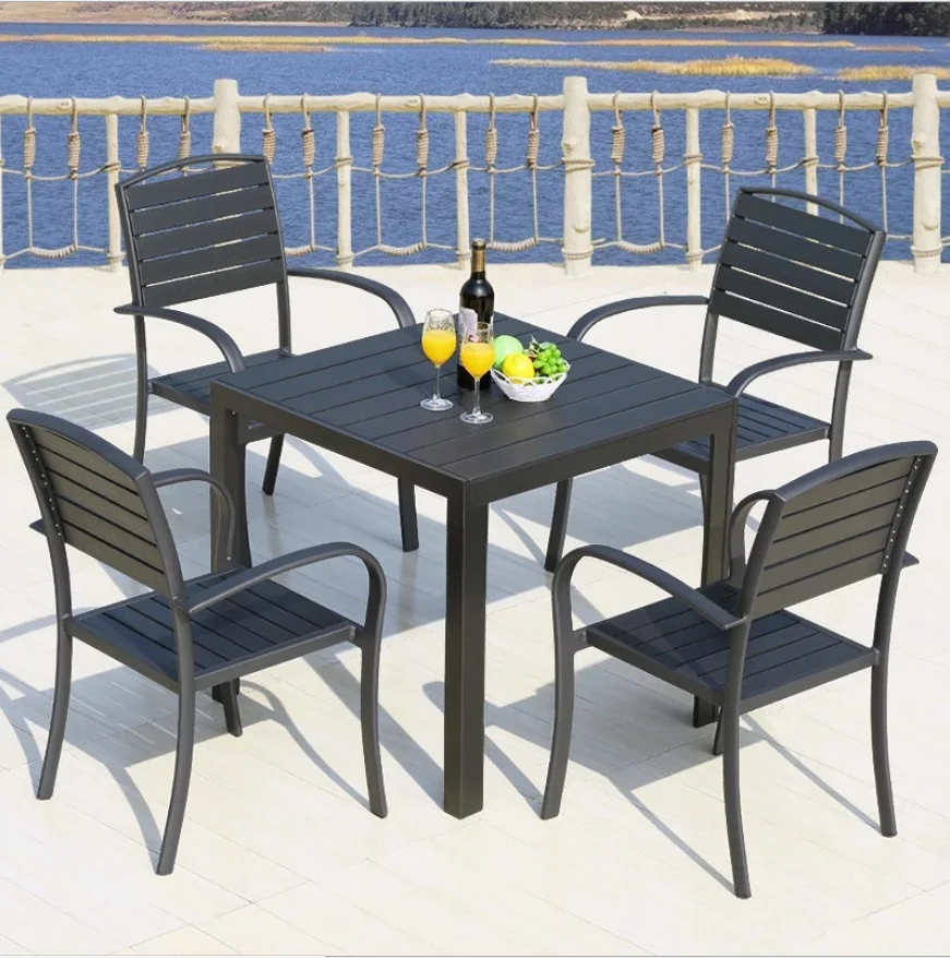 Outdoor Garden Furniture White Balcony Chair Metal Wood Garden Chairs