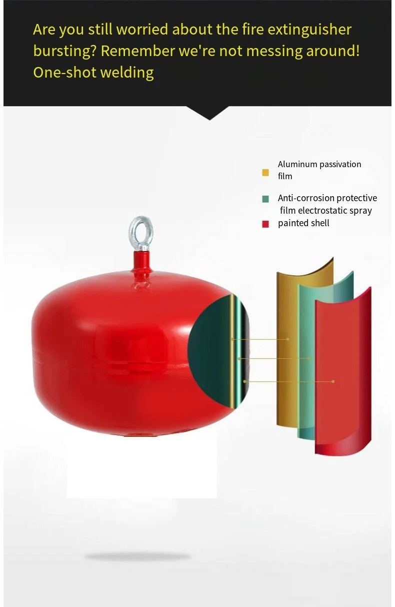 FM200 Hanging Gas Fire Extinguisher Device Steel Material Foam Agent in Volumes of 10L/20L/30L Fire Fighting Equipment Supplier