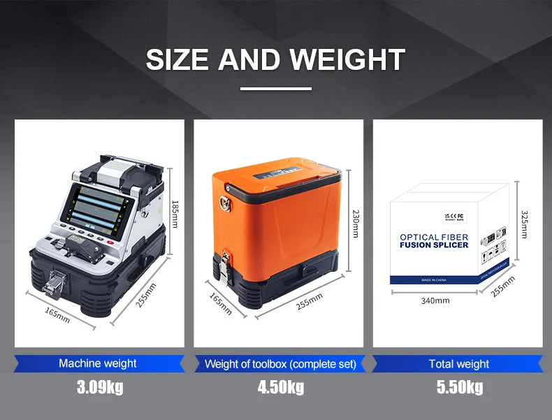 AI-20 Network Fibre Fusion Splicer Six Motors Core Alignment ARC Fusion Splicing Machine for Fiber Optic Use