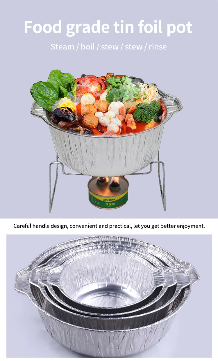 High Quality Disposable Round Aluminum Foil Pots Cooking Pot And Pans ...