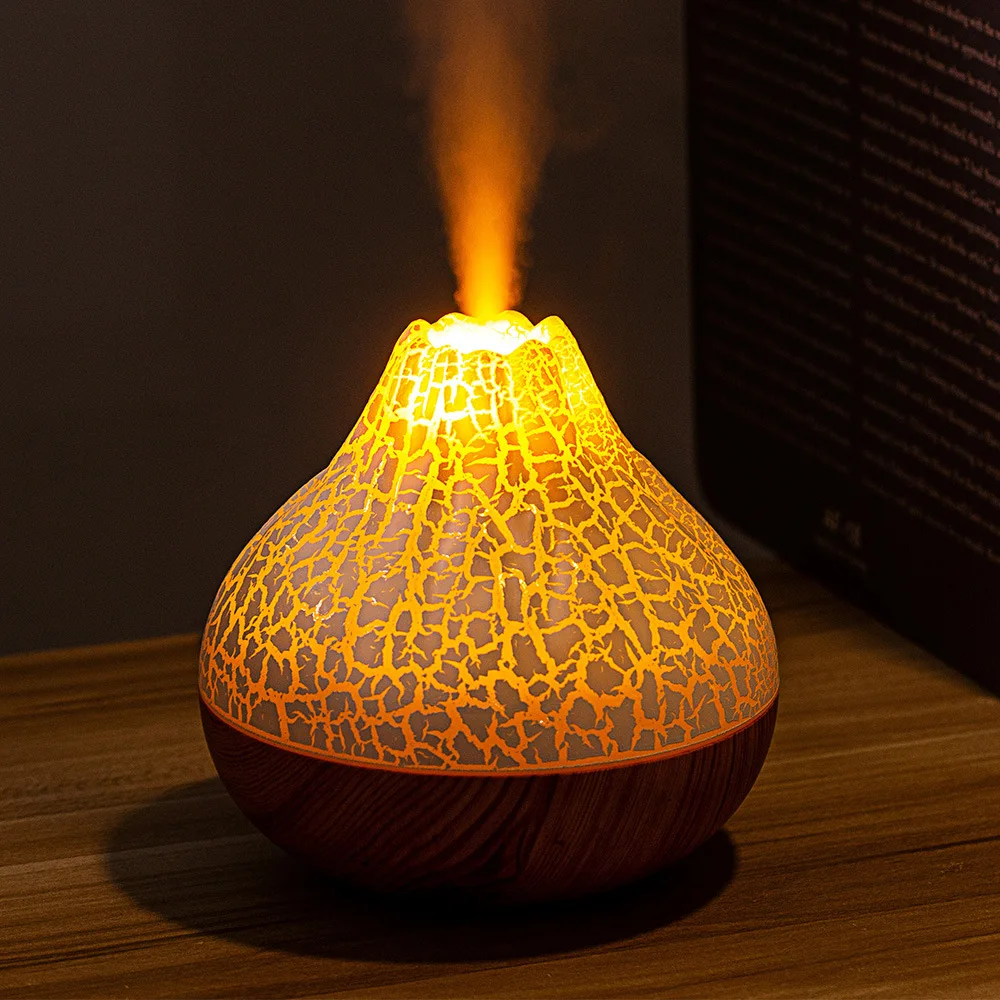 USB Mini Charcoal Round Air Humidifier Cool Mist Ultrasonic for Home Decor Tabletop Volcanic Plastic Material Aroma Diffuser
