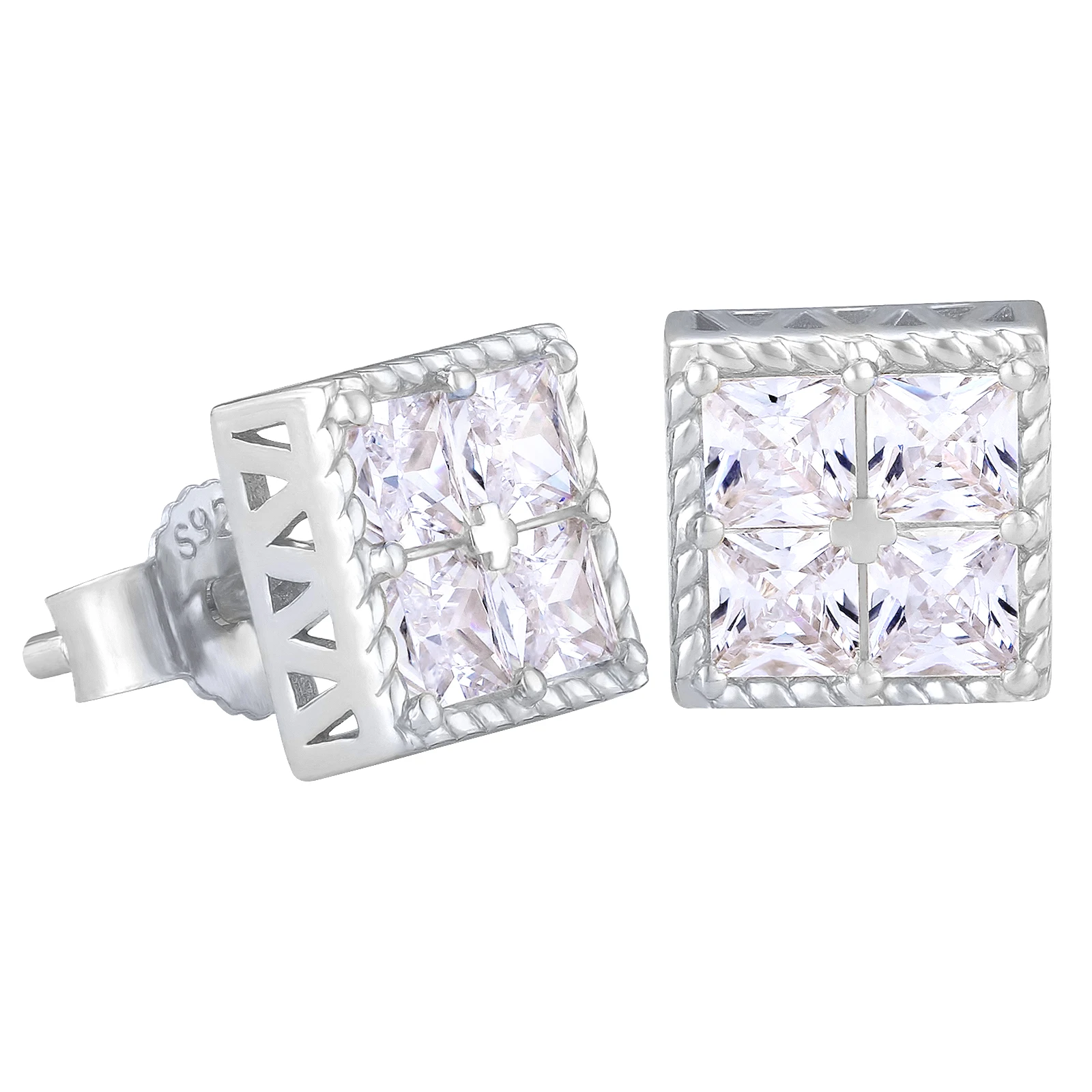 Hip Hop Bling Iced Out Men Earring Boys Diamond 5A CZ