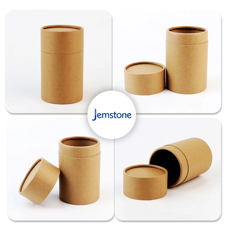 Custom Size Logo Biodegradable Paper Special Paper Cylindrical Brown Kraft Tubes for Packaging