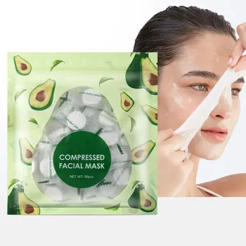 Cosmetics halal Avocado compressed face mask Repair andmoisturise the skin compress facial mask