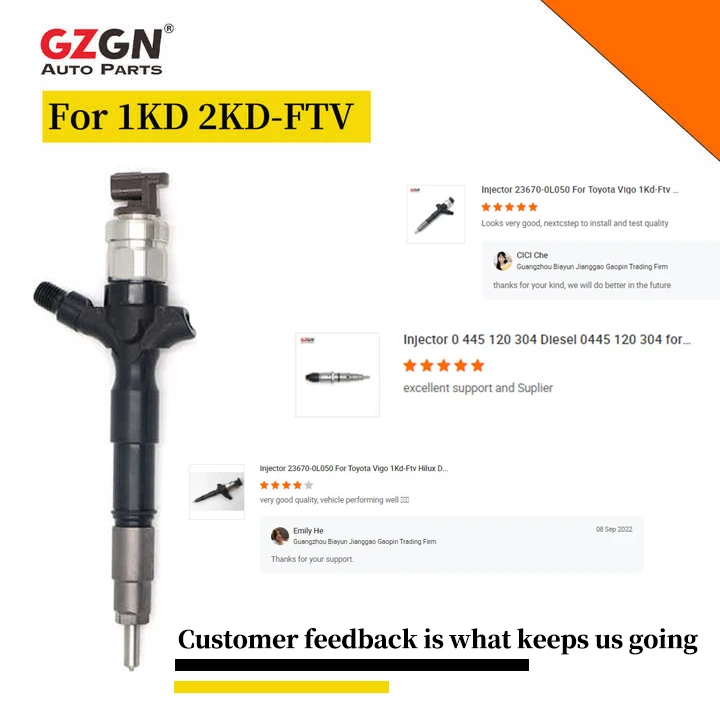 Common Rail Diesel Fuel Diesel Injector Nozzle for Toyota Hilux Hiace 1Kd 2Kd Ftv 23670-0L050 23670-0L110 2367009330 23670-0L070