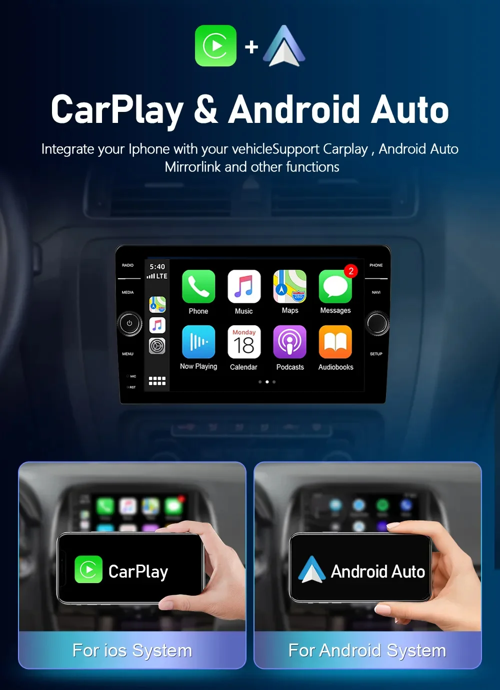 Android 9 Inch Car Radio HD Touchscreen for 2009-2014 TOYOTA MATRIX LHD ...