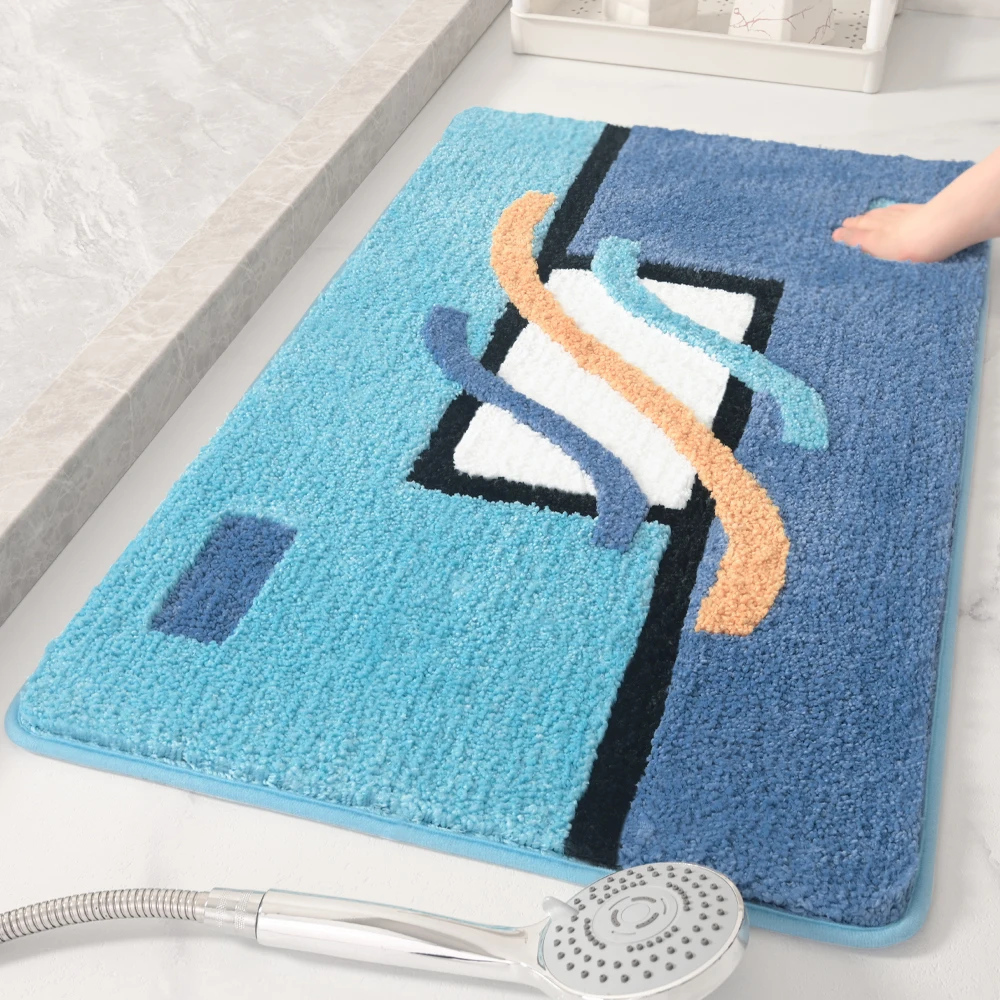 High-Quality Easy-Clean Non-Slip Super-Microfiber Bath Mat - Waterproof, Machine Washable Rug, Plush Bathroom Rugs and Mats, Ideal Floor Mats for Indoor and Outdoor Use Including Kitchen and Entrance