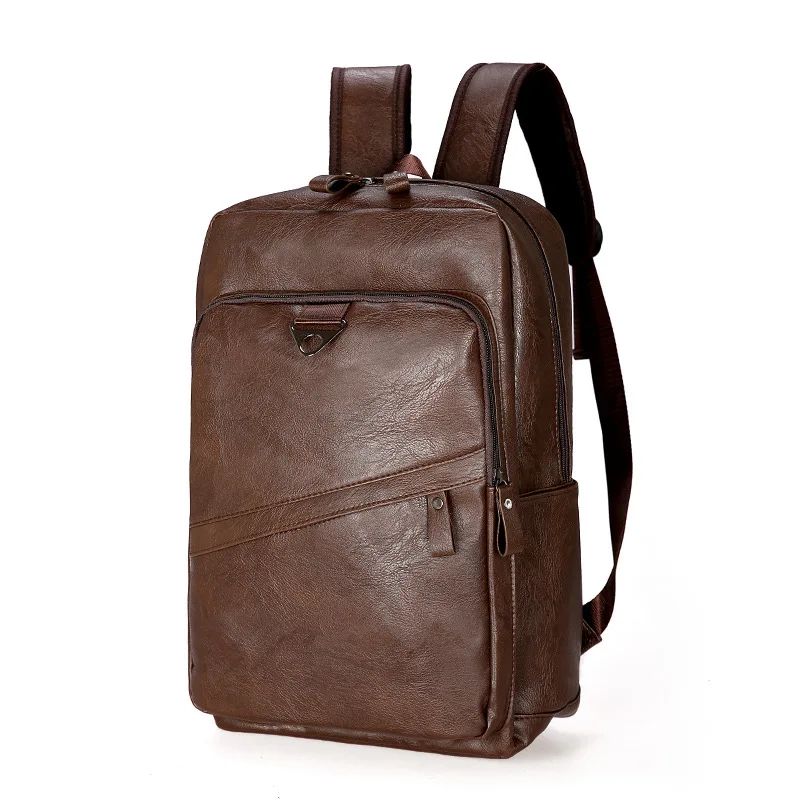Mochila De Piel Sintética Con Cremallera Para Hombre,Morral De Piel  Sintética Suave Con Cremallera Para Estudiantes,Deportes Al Aire  Libre,Negocios,Viaje - Buy Mochila De Hombres,Mochila De Viajero De Cuero  Mochila Para La Escuela