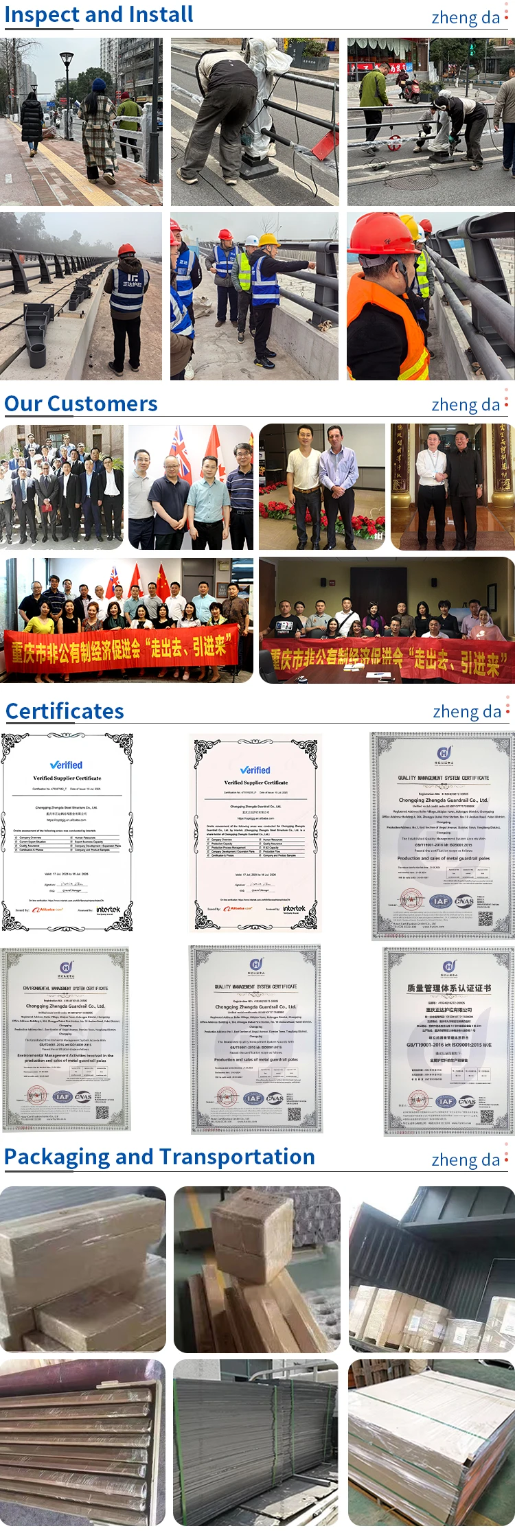 product factory direct sale  galvanised steel engineering grade reflective powder coated crash resistant bollards and traffic barriers-11