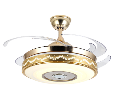 Nieuwe Aankomst Verborgen Blaadje Afstandsbediening AC Motor LED Plafondventilator Lamp