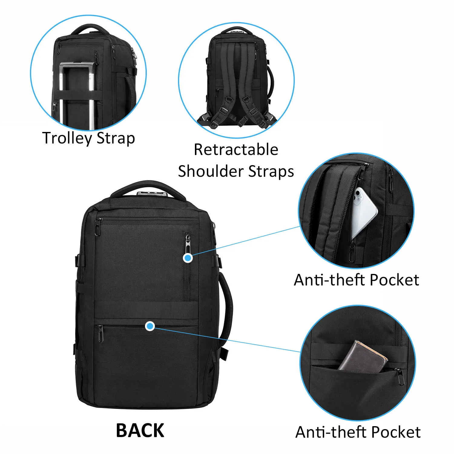 LOVEVOOK ノートパソコン用バックパック レディース, ブルー-グリーン, 18.4 inch