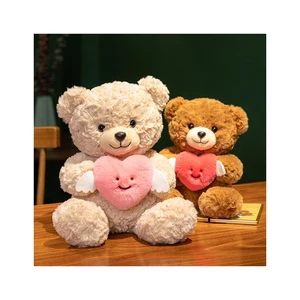 Valentine's Day Gift Teddy Bear Soft Kids Cartoon Plush Toy with Love Girl High Quality Cotton Hug Heart Design