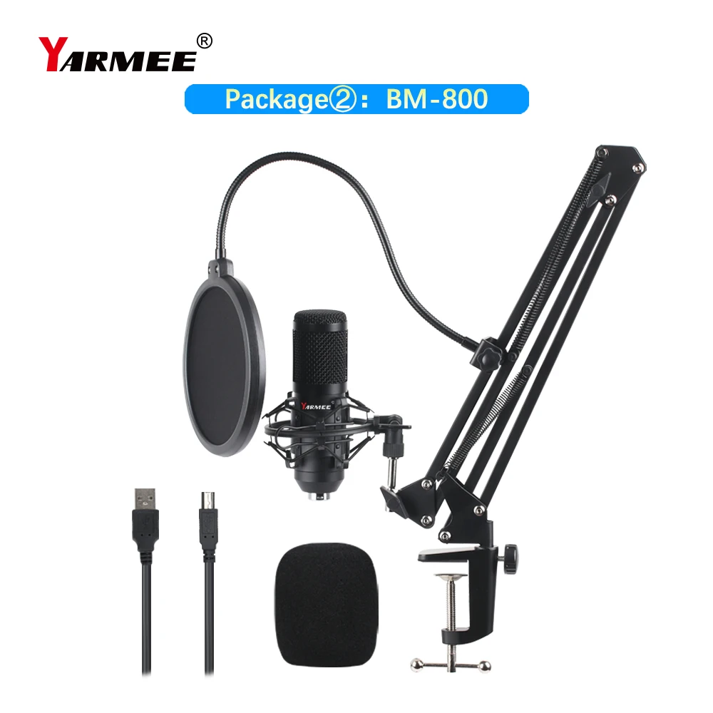 Professional Diaphragm Recording Condenser Microphone with USB Interface