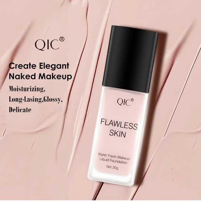 QIC 30ml Face Foundation Base Makeup Matte Oil Control Concealer Full Coverage Soft Liquid Foundation Cream Cosmetics
