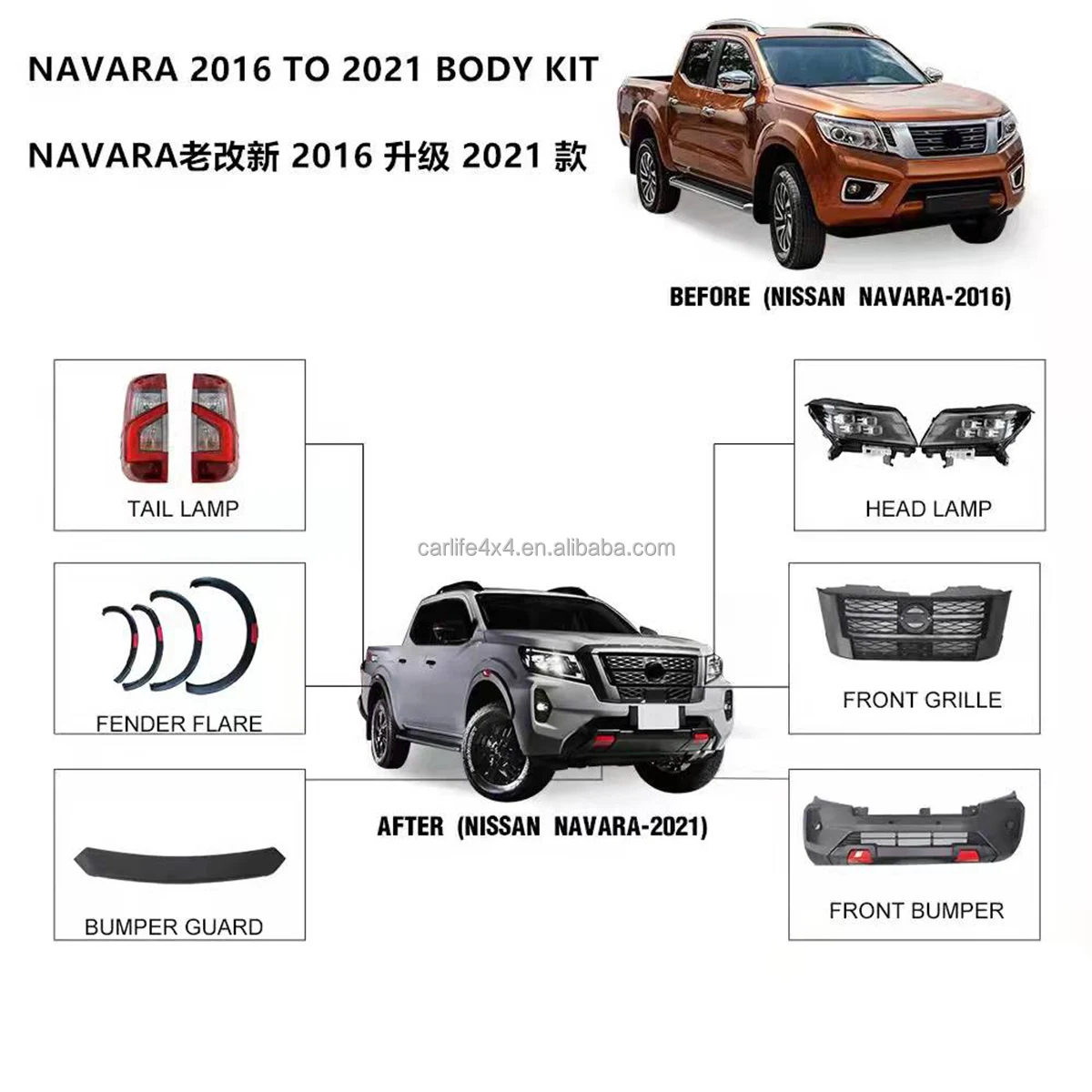 Car Bumpers Parts For Nissan Navara 2016 2021 NP300 Frontier car-bumpers-parts-for-nissan-navara-2016-2021-np300-frontier
