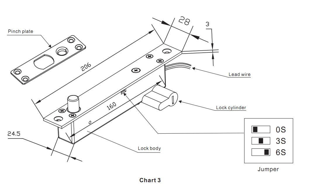 Heavy Door 9s Electric Drop Bolt Lock Fail Secure For Important Place 809ST