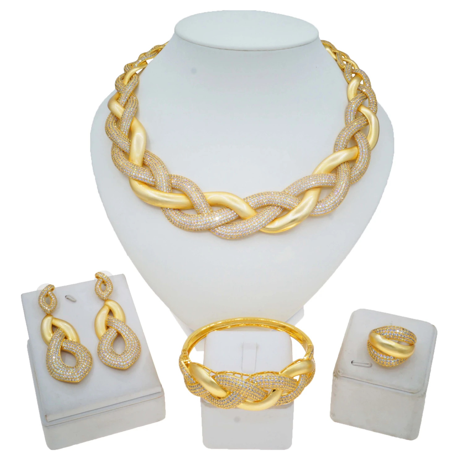 Zhuerrui High-End Accessories Gold Jewelry Set HZ24003198