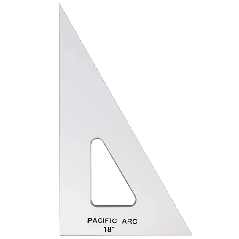 VONVIK Pacific Arc Drafting Triangle 18-inch 30/60/90 Degrees Clear Acrylic