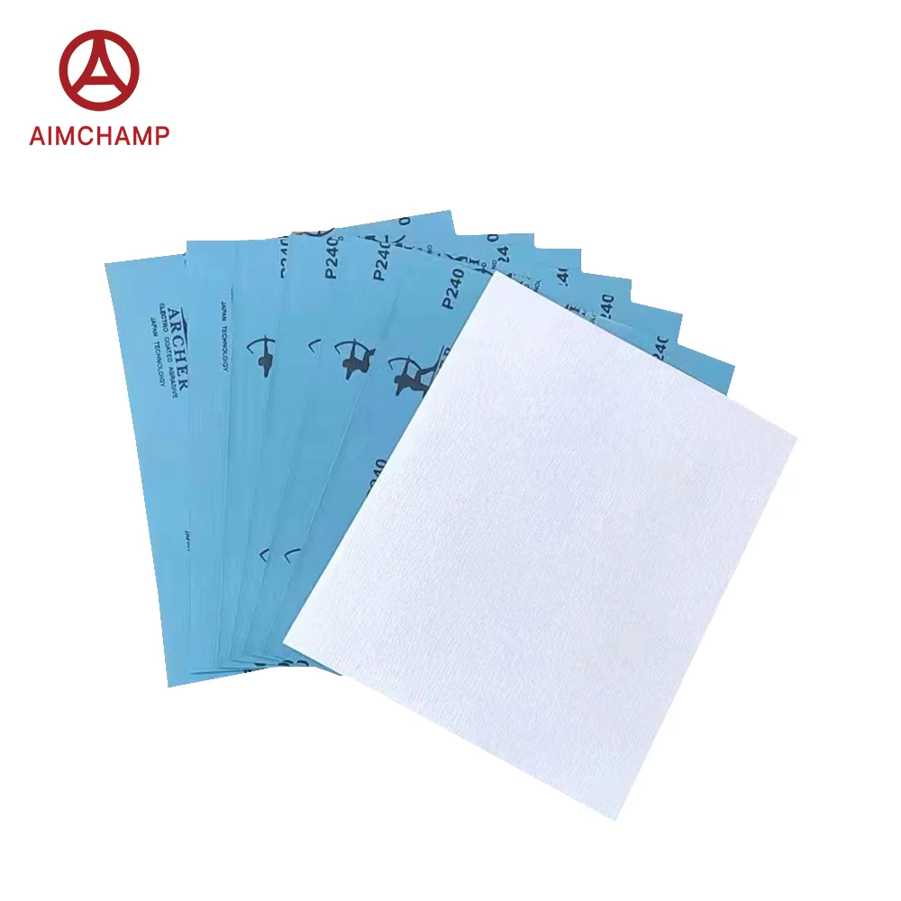 230mm*280mm white Aluminium Oxide dry stearate sandpaper P180-P1000 grits sanding sheet for woods, furnitures and metal surfaces