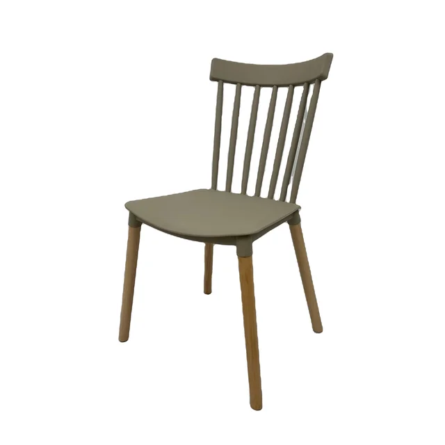 Classic simple plastic chairs wholesale solid wood modern simple backrest American coffee shop nordic bistro chairs outdoor