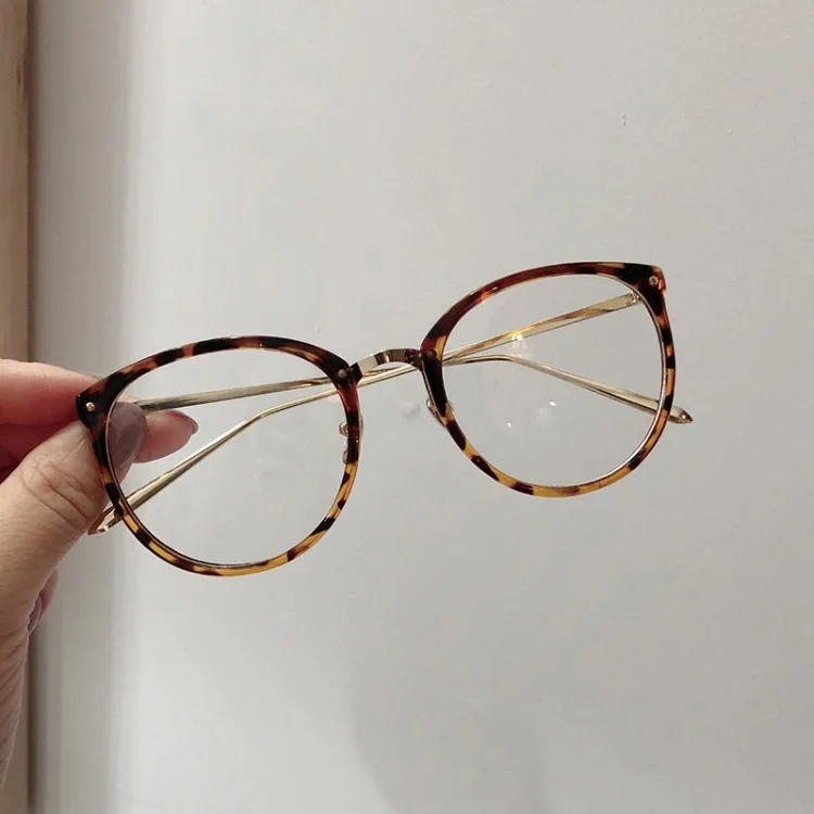 Vintage Unisex Designer Plastic Alloy Round Optical Trendy Eyeglasses  Frames for Reading Glasses Solid