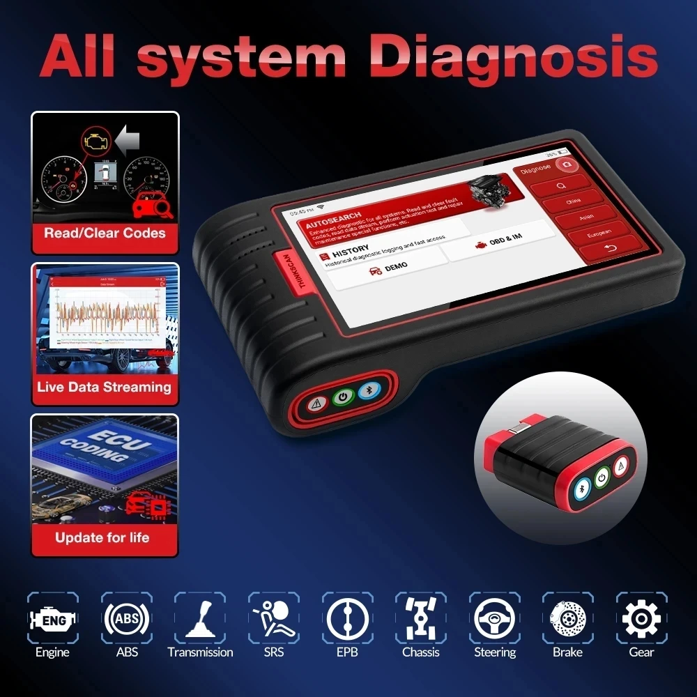 2024 Latest Version ThinkScan Max 2 OBD2 Scanner Diagnostic Tool Car Scanner ECU Coding Thinkscan Max 2 Lifetime Free