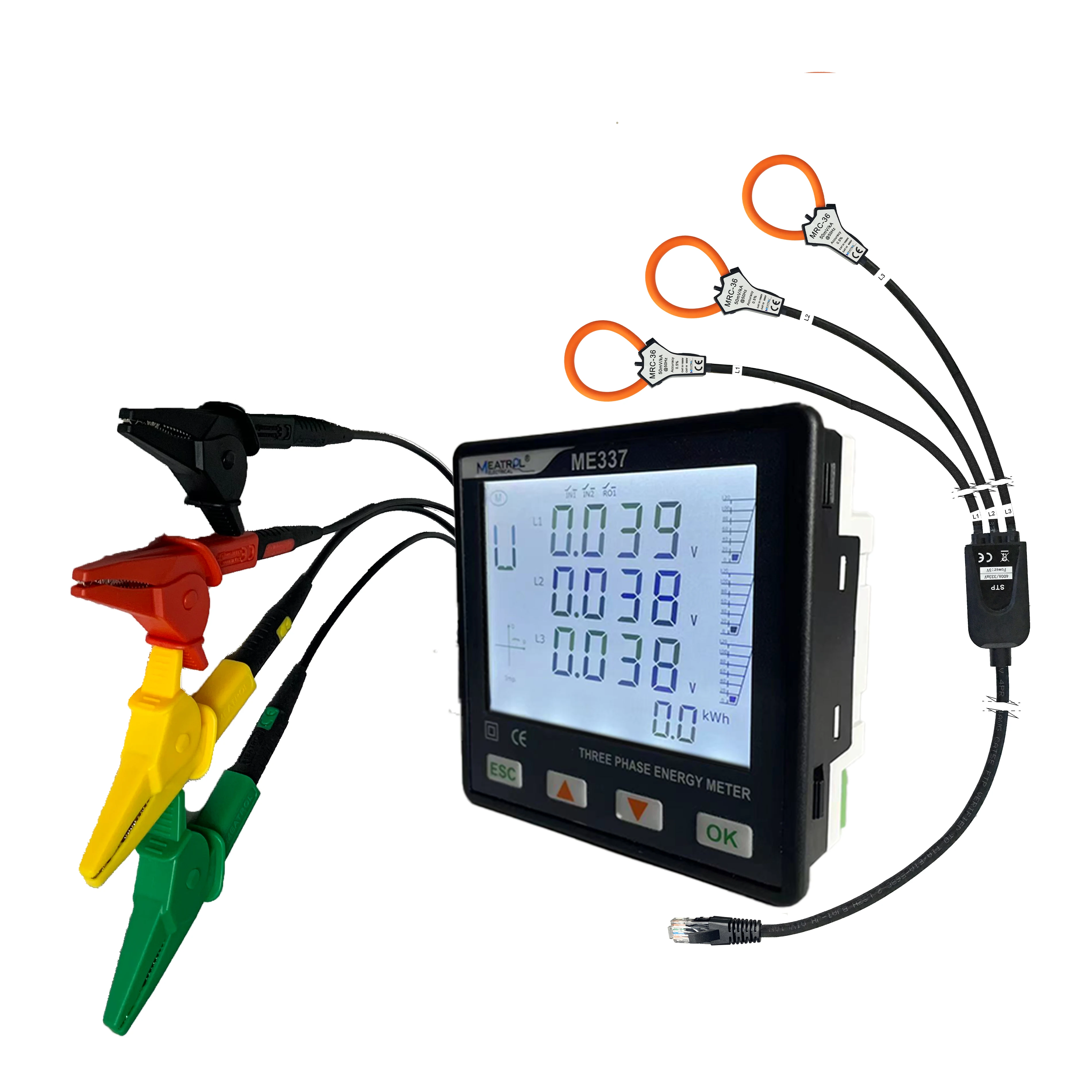 Panel Analyzer 96x96mm MEATROL ME337 LCD Modbus RS485 Power Quality Analyzer