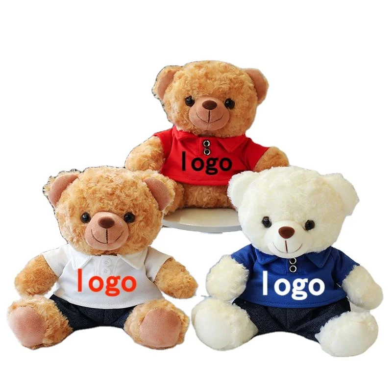Custom LOGO Bear Plush Toy with POLO Shirt Plush Bear Classic