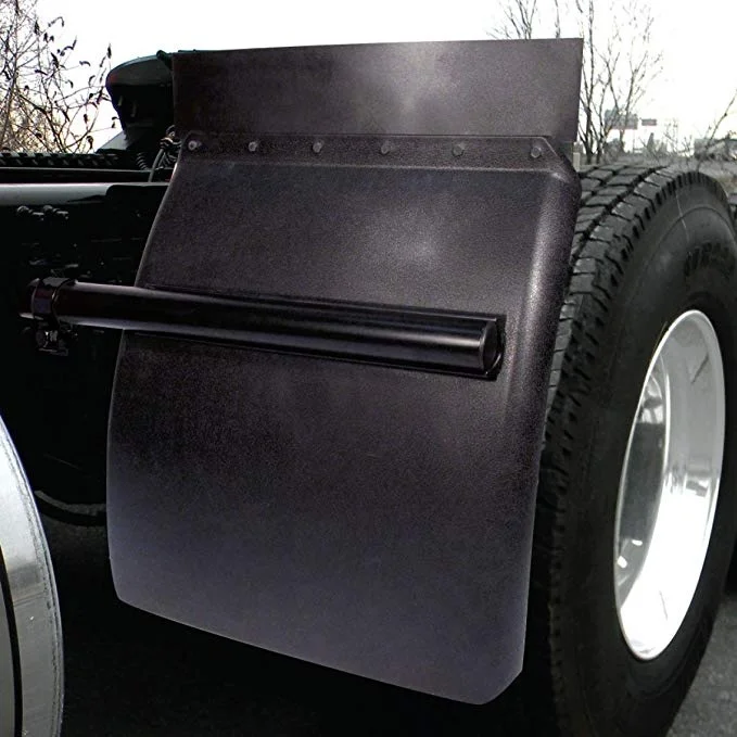 Pair Of 24x24 Inch Black Poly Plastic Quarter Fender Mud Flaps For Semi Trucks 14 thumbnail image