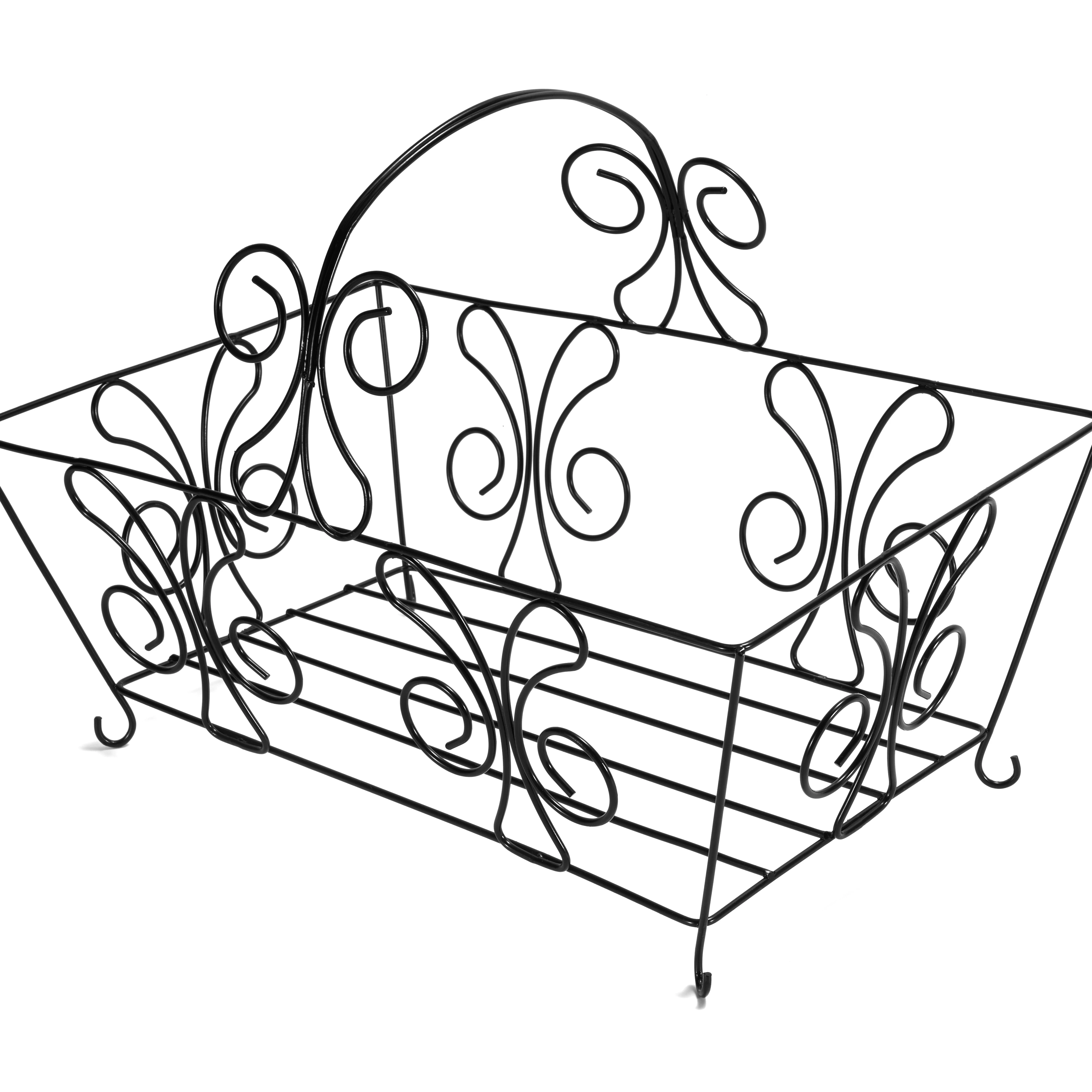 Фабричная оптовая продажа железная черная оригинальная корзина для цветов на