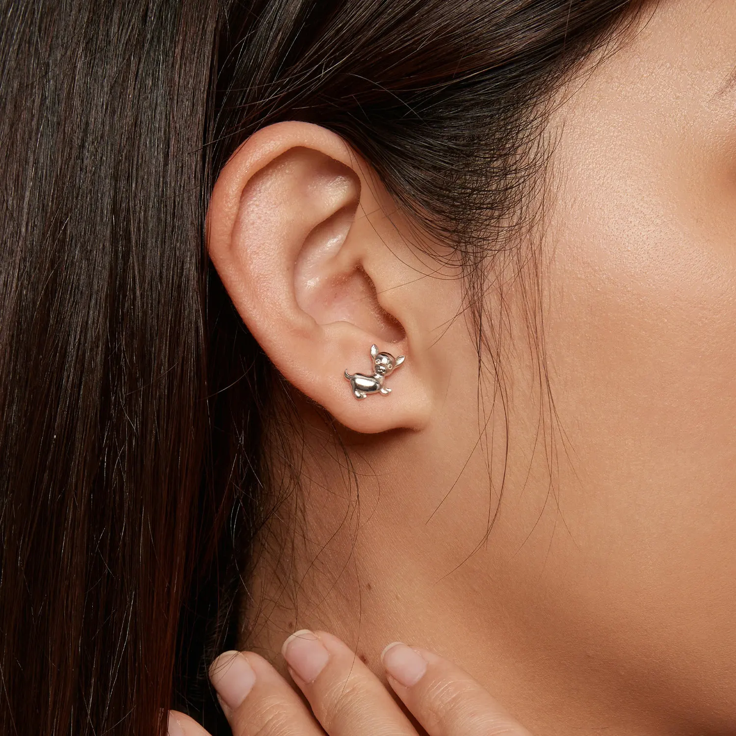 Kawaii Hamster Stud Earrings in Sterling Silver, Cute Hamster Earrings, Pet Earrings, Pet Jewellery – Silver Rain Silver