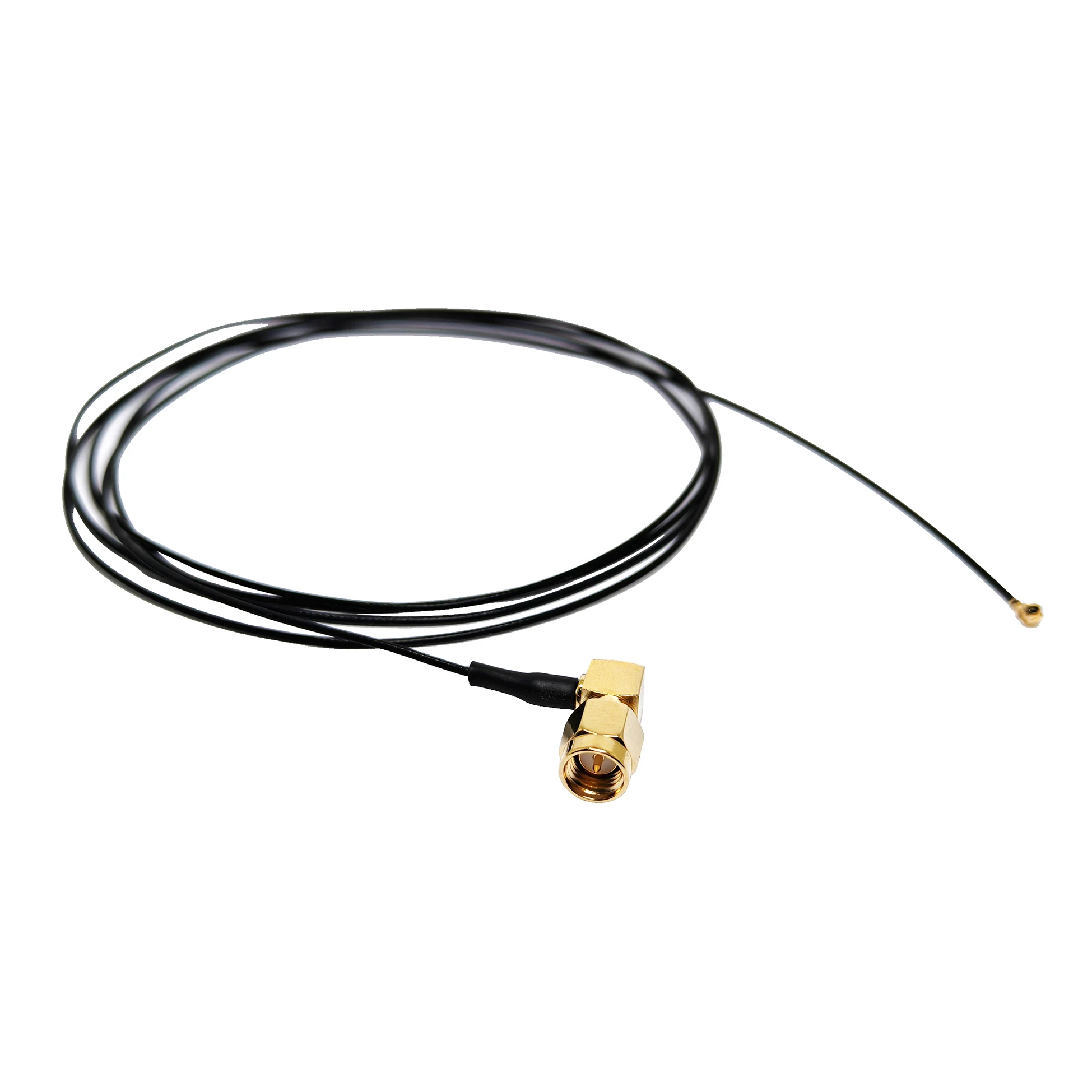 工場供給 SMAメスプラグ 90度からU.FLコネクタへ 1.13mm RG1.13 RFアンテナ延長ケーブルアセンブリ付き