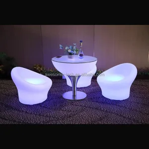 Factory Direct LED Bar Table Color-Changing Cocktail Table for Outdoor Restaurant Dining Plastic for Living Room Furniture