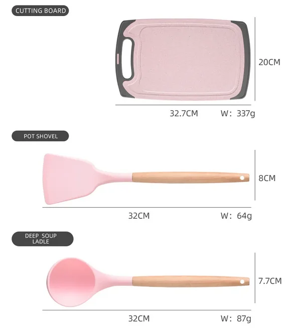 Durable 19piece Silicone Kitchen Tool Cooking Utensil Set Premium