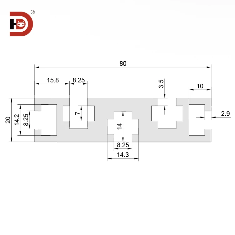 product 2080 industrial extruded aluminum profiles suitable for slide rail engraving machine panel assembly line workbench-3