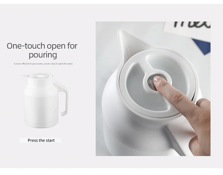 Nice Quality 1500ml Black White Portable Food Grade Stainless Steel 304 Hotel Keep Warm Drinking Hot Boil Water Kettle Pot Sets