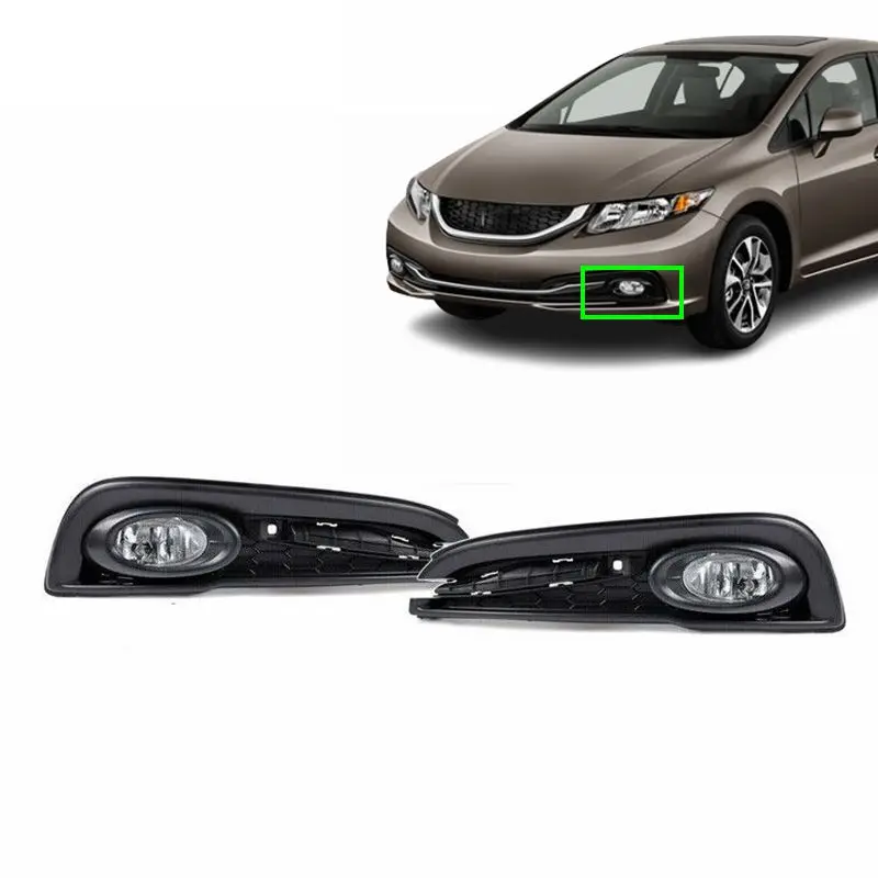 oem auto parts new front bumper fog lamp cover halogen fog light kit for HONDA civic 2013 2014 2015