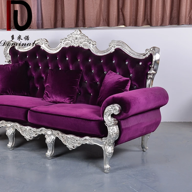 Royal 2 Seater Purple Velvet Chesterfield Sofa for Hotels & Events