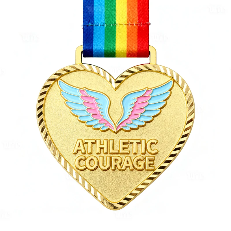 Fábrica de Medalha de Premiação para Corrida Esportiva Transgênero Personalizada com Fitas Crie sua Própria Medalha em Liga de Zinco Metálica com Esmalte 3D