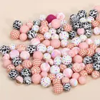 BD01 Free Sample Silicone Teething Bead Chew Wood Jewelry Beads Wholesale China Food Grade Print Silicone Bead