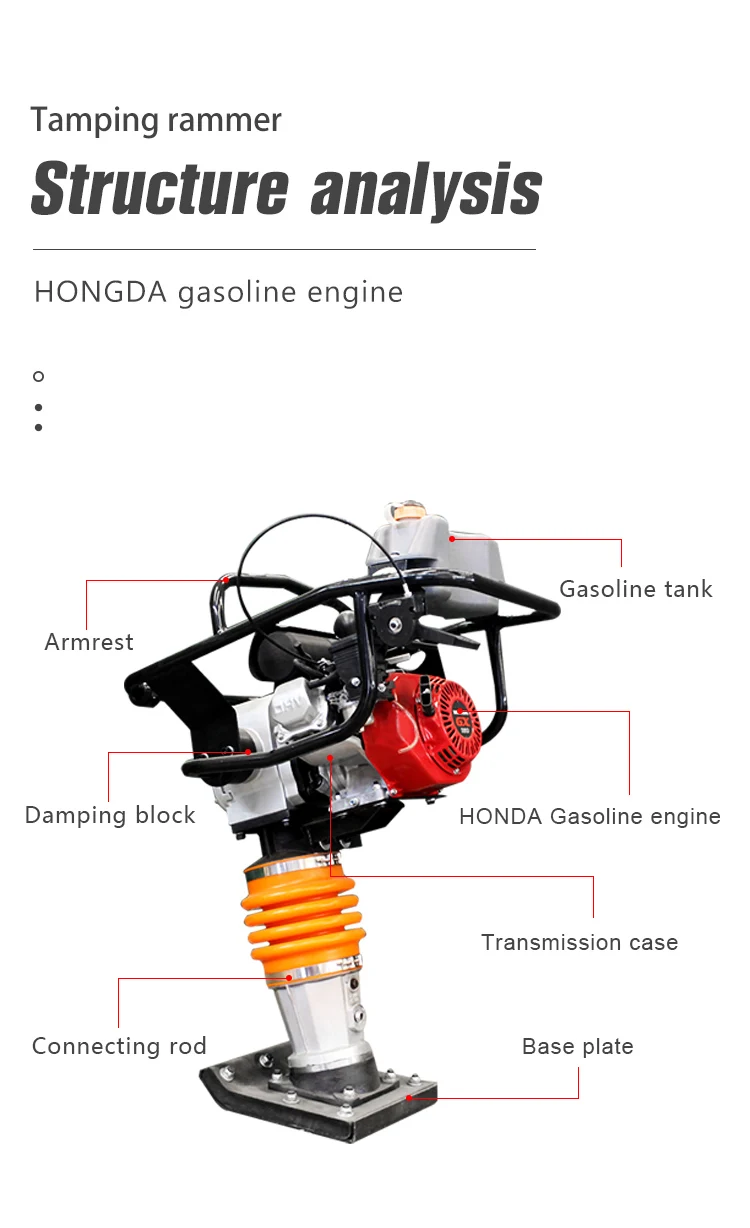 80kg Tamping Rammer Small Compactor Machine Support Customization High Quality Impact Rammer factory