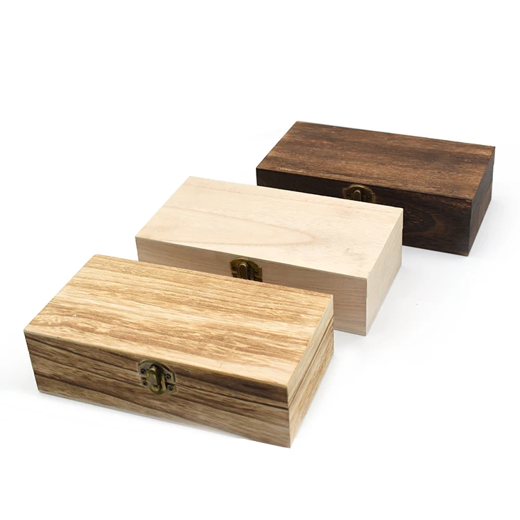 Custom LOGO Decorative Storage Box Wooden Jewelry Box Wooden Box With Hinged Lid