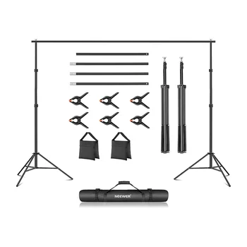 Neewer 10ft/3m Wide 6.6ft/2m High Adjustable Background Stand with 4 Crossbars Photo Studio Backdrop Support System