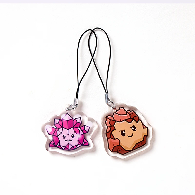 Doc Creative, Pingentes Dupla Face Transparentes de Pequeno Porte em Epóxi Acrílico para Celular, Estilo Anime Personalizado