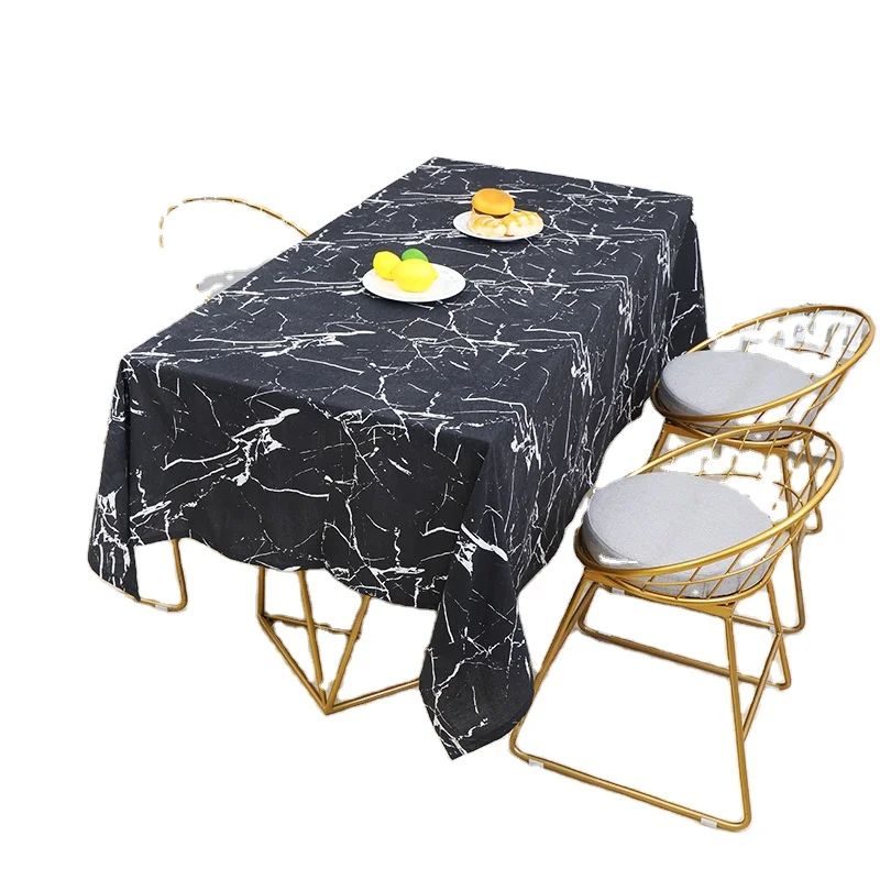 Oilcloth Waterproof Cotton Linen Rectangular Table Cloth for Dining Home Party Hotel Decoration