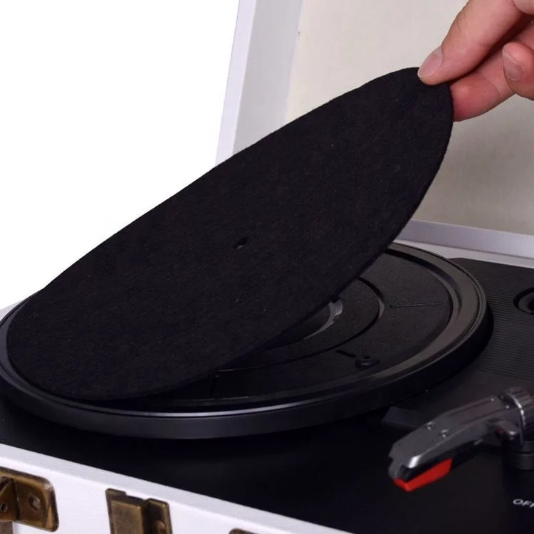 Custom Turntable Felt Mat Pad Diameter 7.8-inch Felt Slipmats LP Record Players Anti Static Vibration Dampening Pad for Vinyl