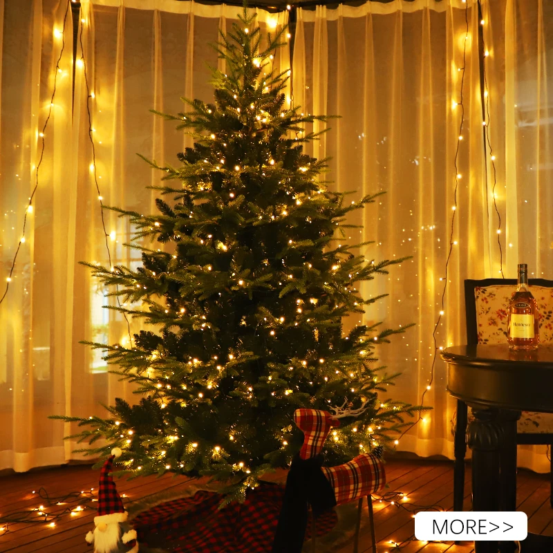 3-10ft White Prelit Christmas Tree With Lights High Quality Dense Pe ...